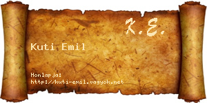 Kuti Emil névjegykártya